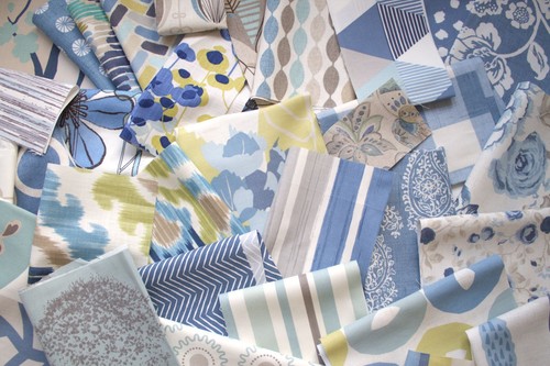 Curated 100g blue fabric - 100g,