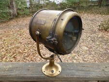Antique WWI Carlisle & Finch Brass 6" Spot Light Searchlight Yacht Chris Craft