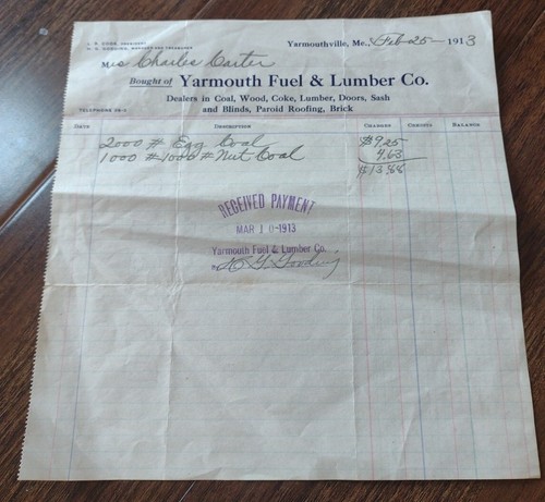 1913 yarmouth fuel lumber - 1913, co