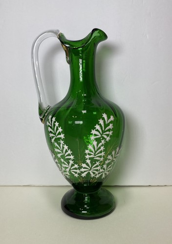 Hand blown green art - art, glass