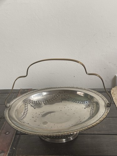 Vtg silver plated - plated, cake