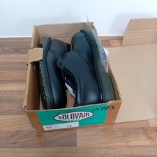 Vintage Solovair Black Leather 3 eye Steel Toe Shoes Uk 10 air Soles  England