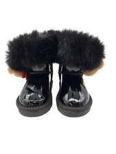 Monnalisa Black Metal Ankle Boots - Age 2-3 Yrs
