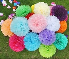 9PCs Tissue Paper Pompoms Pom Poms Hanging Garland Birthday Wedding Party