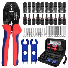 10 Pair Solar Crimp Tool Kit Connector Spanner+PV Crimper Wire Stripper Crimping