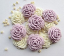 12 x 3cms Lilac & Ivory Roses