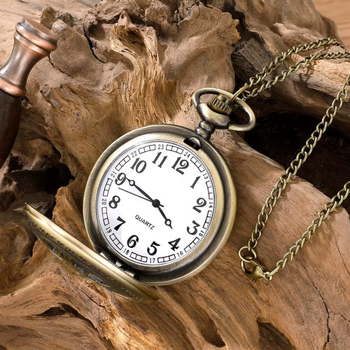 Pocket watch and chain - watch,
