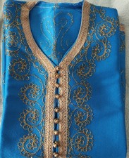 Vintage bright blue and gold