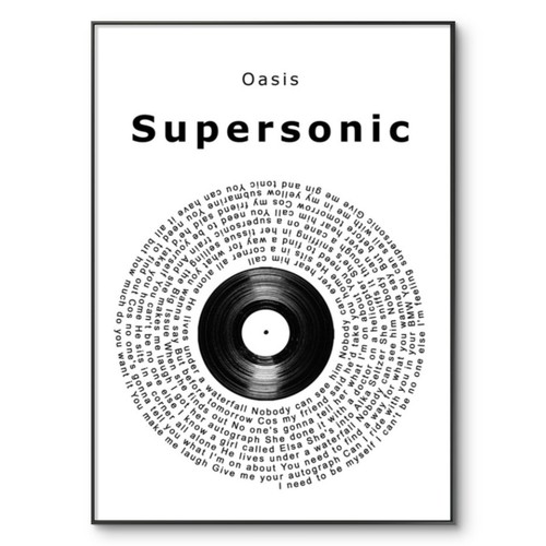 Oasis poster supersonic vinyl - oasis, poster,