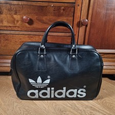 Vintage Adidas 1970s Peter Black Duffle Bag Black Holdall Read Description 