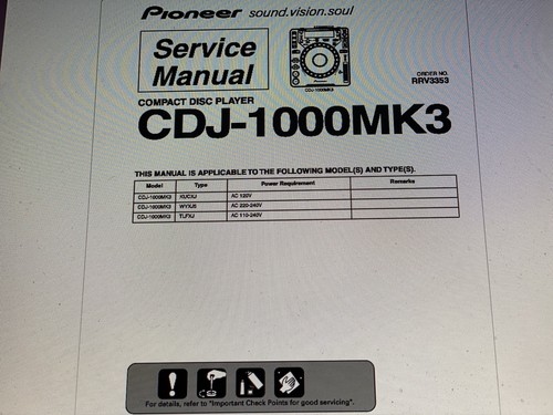 Pioneer cdj 1000mk3 - cdj-1000mk3, service
