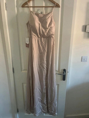 Stacees beige satin - stacees,