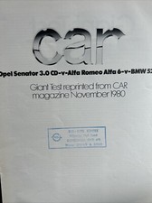 Vauxhall Senator 3.0 CD Car Magazine Road Test Reprint 1980 Car Brochure