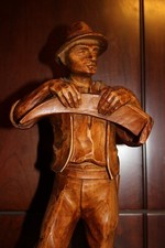 ANTIQUE 15" HAND CARVED WOOD