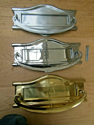 Sprung solid brass letter box - sprung,