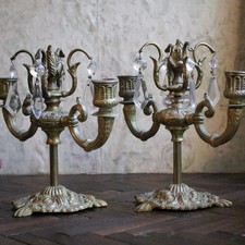 Pair Vintage Brass Candelabra