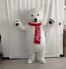 White Polar bear Mascot Costume Cosplay Party Dress Clothing Halloween Adults