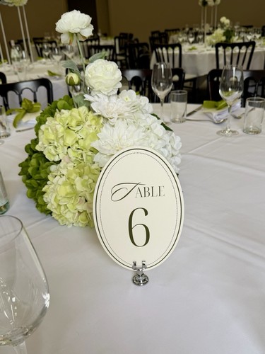 Green oval table numbers - green,