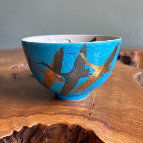 Japanese crane matcha tea - matcha, bowl