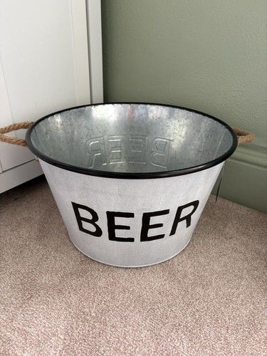 Galvanised drinks beer bucket - beer,