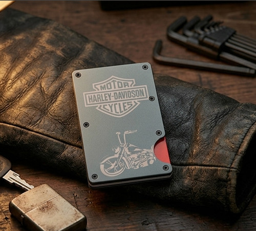 Harley davidson metal - metal, wallet