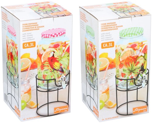 Glass drink dispenser on - 3l,