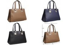 Bessie London Tote Style Handbag in Black, Stone or Navy - BH4174