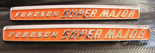CHROME SIDE BADGE x2, PAINTED FOR FORDSON SUPER MAJOR TRACTORS