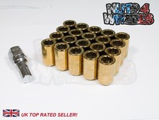 20 x Gold Tuner Wheel Nuts M12x1.5 Fits Ford Focus ST170 with Aftermarket Alloys