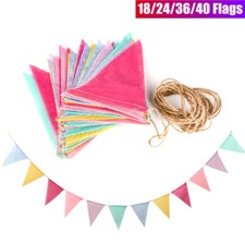 Triangle Multicolour Bunting 18-40 Flags Banner Outdoor Garden Party Decoration