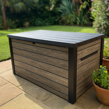 Keter Ashwood Signature Storage Box 870L Garden Lockable Lid Weatherproof Shed