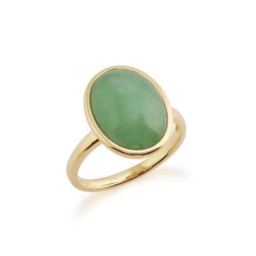 Statement oval jade - jade, ring