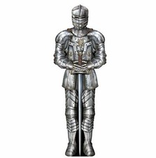 LARGE SUIT OF ARMOUR CARD CUTOUT (92CM) MEDIEVAL KNIGHTS PARTY DECORATIONS