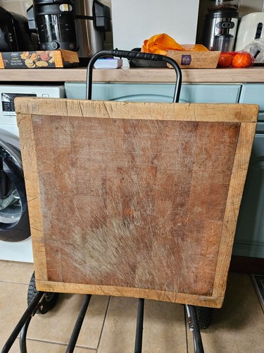 Antique butchers block with - butchers,
