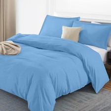 Duvet Cover 3 Piece Quilt Covers Plain Bedding Set Single Double Super King Size