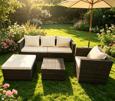 5pcs rattan corner sofa - 5pcs, garden
