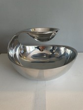 2010 Nambe Scoop Server Chip & Dip Bowl By Wei Young MT0253