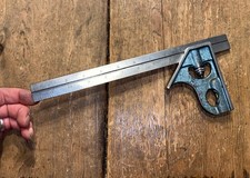 RABONE CHESTERMAN 12” COMBINATION SQUARE & RULE No1902 ENGINEER VINTAGE OLD TOOL