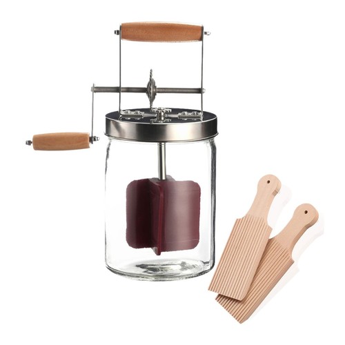 Hand crank butter churner - butter,