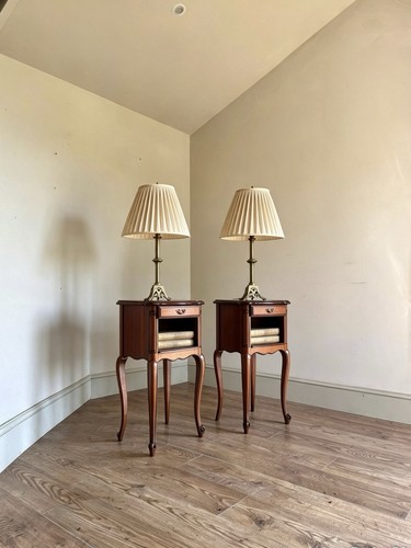 Pair french bedside tables - french,