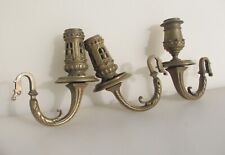 Antique Brass Piano Candle Holder Arms Lights Sconces Old Victorian Georgian