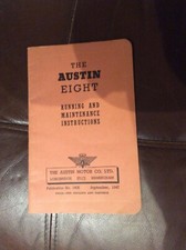 Austin Eight handbook Running and Maintenance Instructions Publication 190E 1947