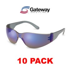Gateway Safety 369M Blue Mirror Lens, Small Starlite Safety Glasses (10 PACK)