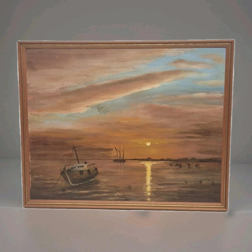 Vintage framed sunset - vintage, seascape