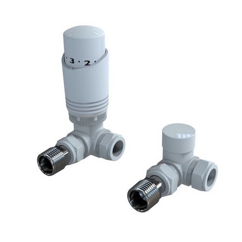 White corner thermostatic trv - thermostatic,