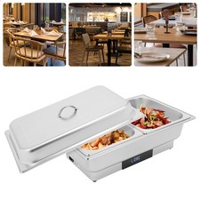 9L 2-Compartments  Electric Food Warmer with Temperature Control for Buffets