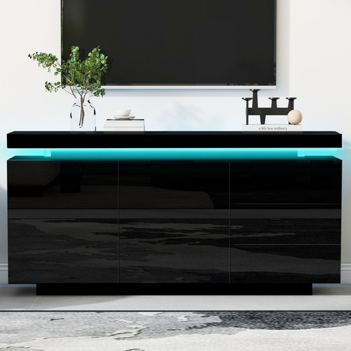 Led sideboard 140cm high - 140cm, gloss