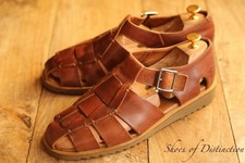 Paraboot Brown Leather Sandals Sliders Shoes Men's UK 8 US 9 EU 42