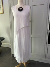 Peruzzi  white round neck linen sleeveless dress S17215 SIZE 10