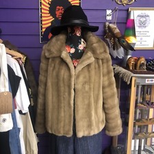 vintage blonde faux fur coat